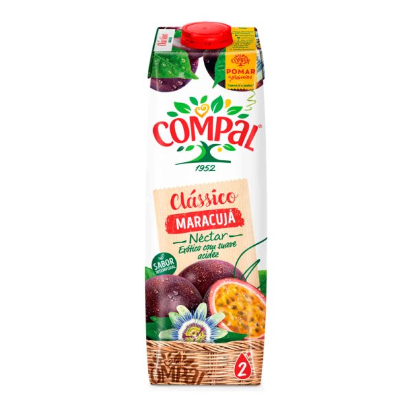 Compal Clássico Nectar Maracujá • Pack 12 UND • 1Lt